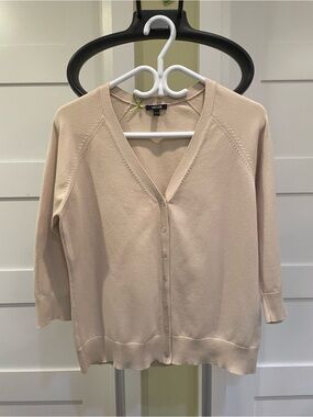 Jacob Beige Button-Up V-Neck Cardigan